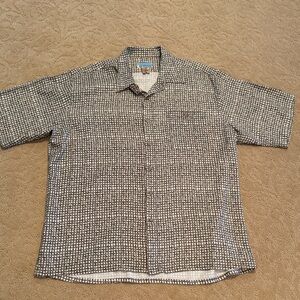 Island Green bamboo pattern button down